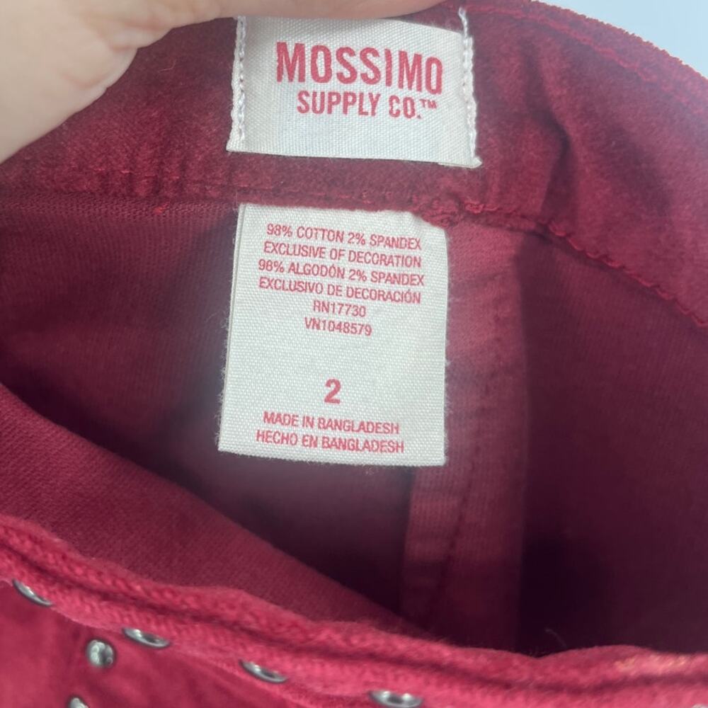 Mossimo Y2K Burgundy Faux Suede Mini Skirt Sz 2 Studs Rocker Grunge Indie Sleaze - Picture 8 of 9